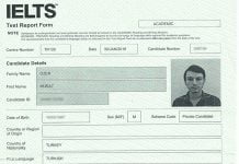 IELTS sinavi sonuc belgesi